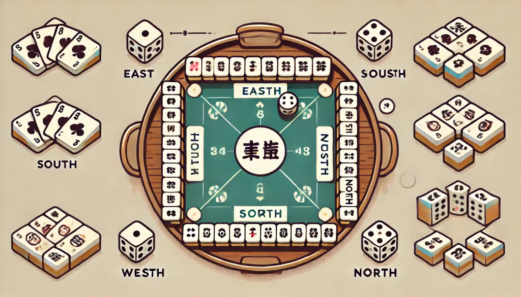 【麻雀】東西南北の位置は？順番や席順も解説